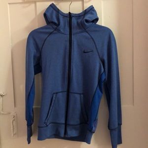 NIKE blue zip up high neck hoodie jacket